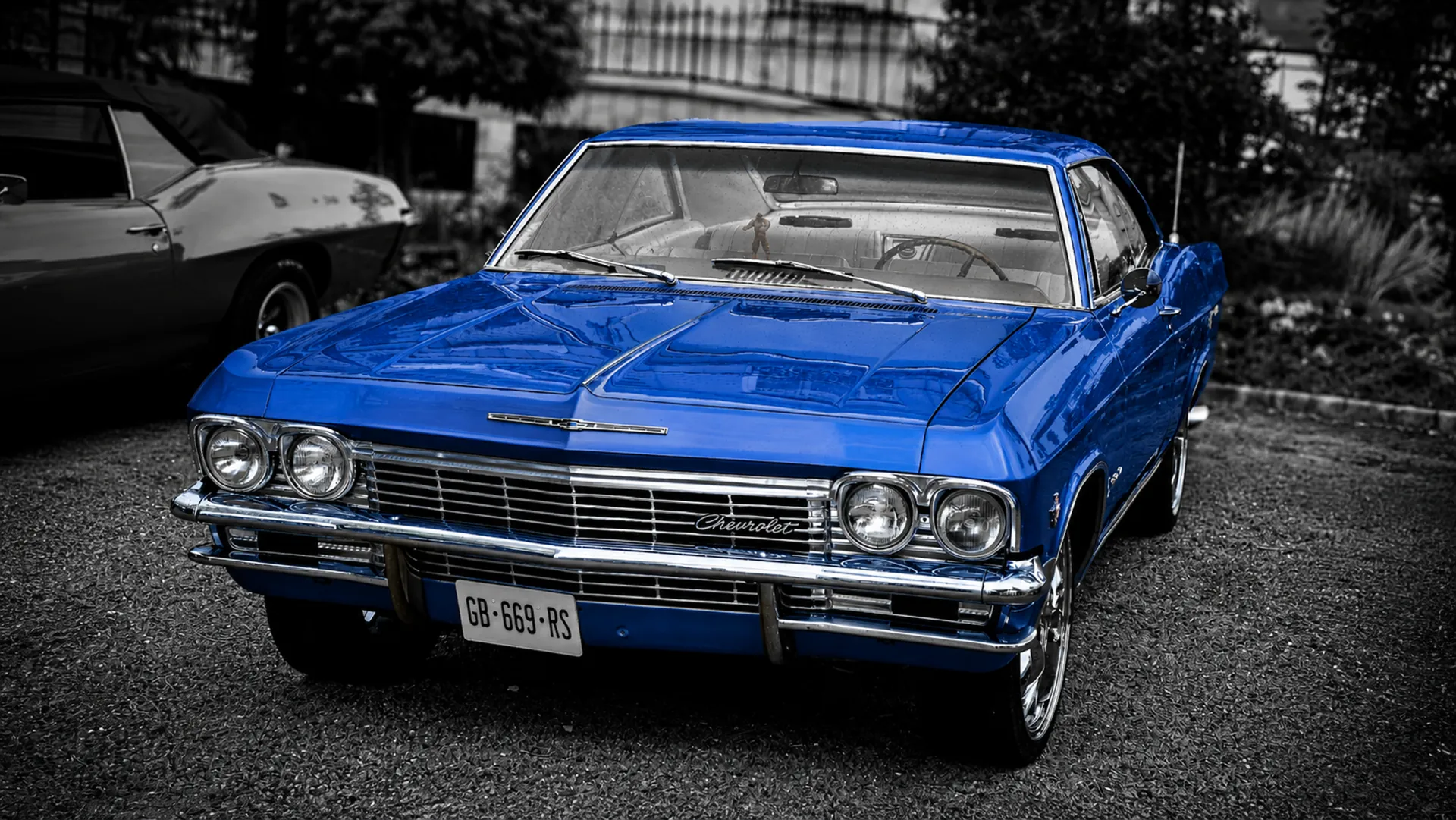 Classic blue car photo